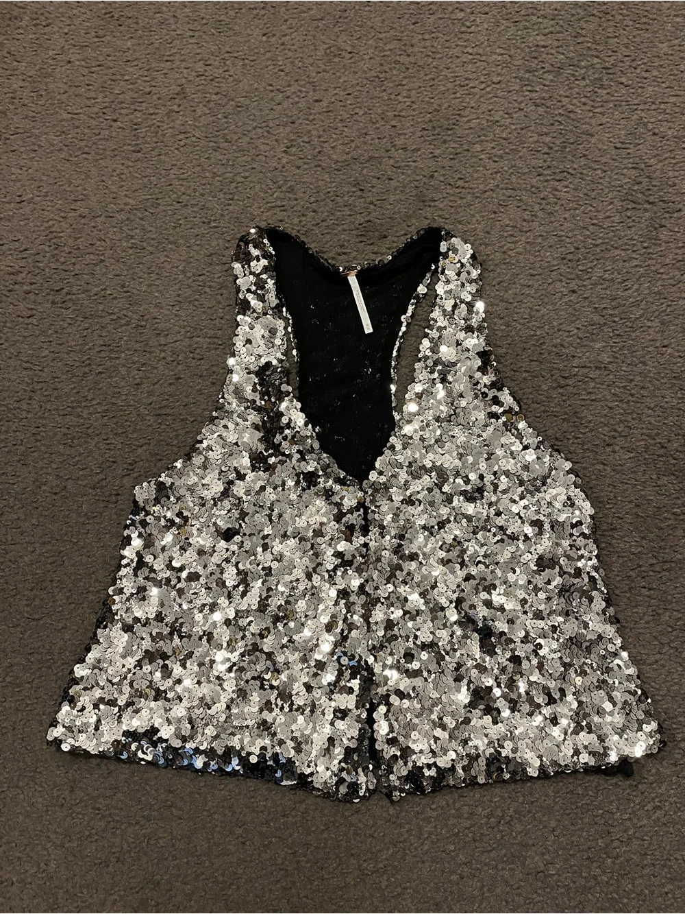 Free People Faye Shine Sequins Vest